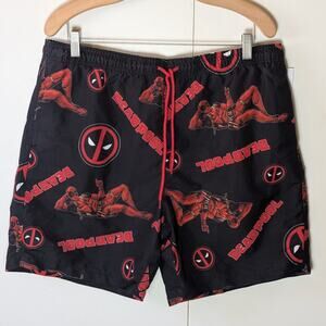 Marvel Deadpool Black Board Shorts Large